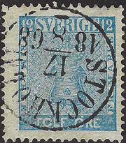 ECG184 - 1858/60 - Stemma, 12 öre azzurro usato (8)