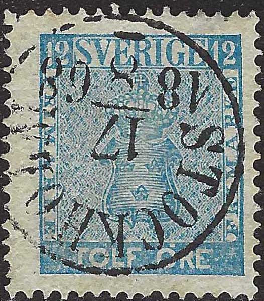 ECG184 - 1858/60 - Stemma, 12 öre azzurro usato (8)