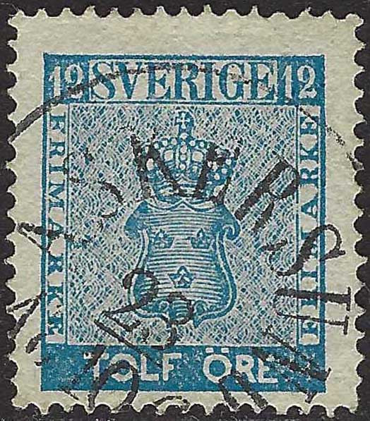 ECG185 - 1858/60 - Stemma, 12 öre azzurro usato (8)