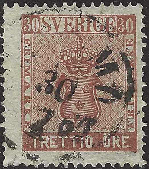 ECG190 - 1858/60 - Stemma, 30 öre bruno usato (10)