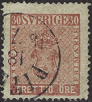 ECG191 - 1858/60 - Stemma, 30 öre bruno usato (10)