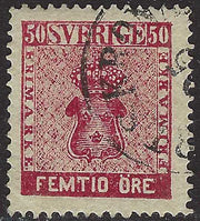 ECG192 - 1858/60 - Stemma, 50 öre carminio usato (11)