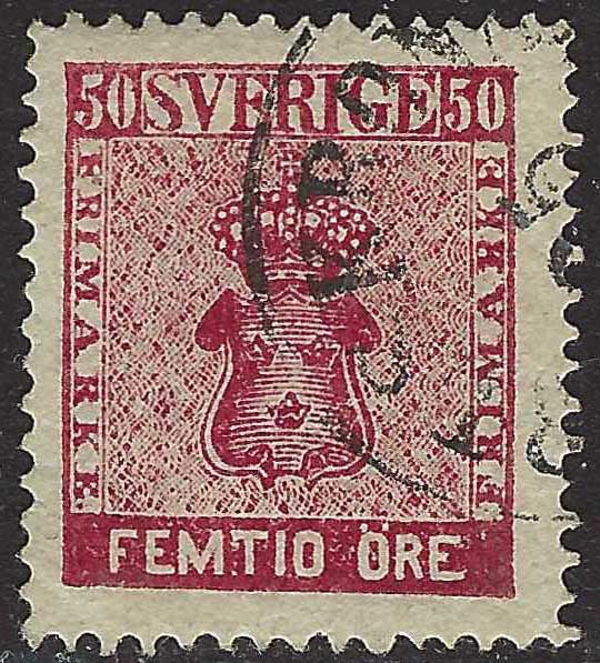 ECG192 - 1858/60 - Stemma, 50 öre carminio usato (11)