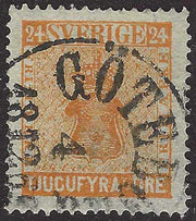 ECG193 - 1858/60 - Stemma, 24 öre arancio usato (9)