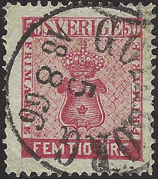 ECG194 - 1858/60 - Stemma, 50 öre carminio usato (11)