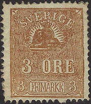 ECG197 - 1862/72 - Stemma, 3 öre bistro nuovo senza gomma (12)