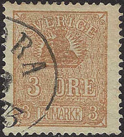 ECG198 - 1862/72 - Stemma, 3 öre bistro con disegno modificato usato (12)