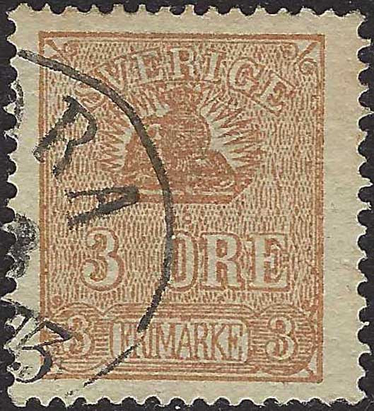ECG198 - 1862/72 - Stemma, 3 öre bistro con disegno modificato usato (12)
