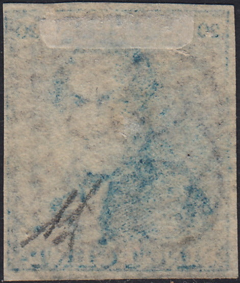 ECG202 - 1849 - Leopoldo I, filigrana "L.L.", I emissione 20c. azzurro usato (Y&T 2)