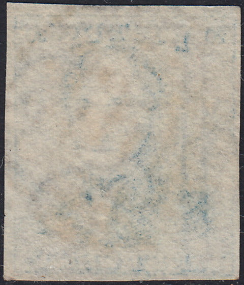 ECG203 - 1849 - Leopoldo I, filigrana "L.L.", I emissione 20c. azzurro usato (Y&T 2)