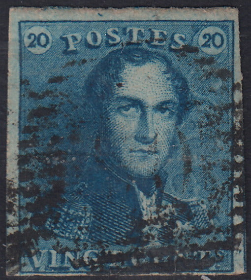 ECG24 - 1849 - Leopoldo I, Wasserzeichen "L.L.", 1. Ausgabe, die zwei verwendeten Werte (Y&T 1, 2)