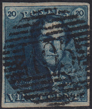 ECG24 - 1849 - Leopoldo I, Wasserzeichen "L.L.", 1. Ausgabe, die zwei verwendeten Werte (Y&T 1, 2)
