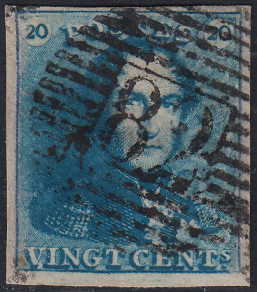 ECG24 - 1849 - Leopoldo I, Wasserzeichen "L.L.", 1. Ausgabe, die zwei verwendeten Werte (Y&T 1, 2)