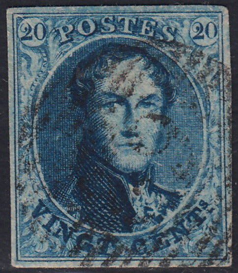 ECG24 - 1849 - Leopoldo I, Wasserzeichen "L.L.", 1. Ausgabe, die zwei verwendeten Werte (Y&T 1, 2)