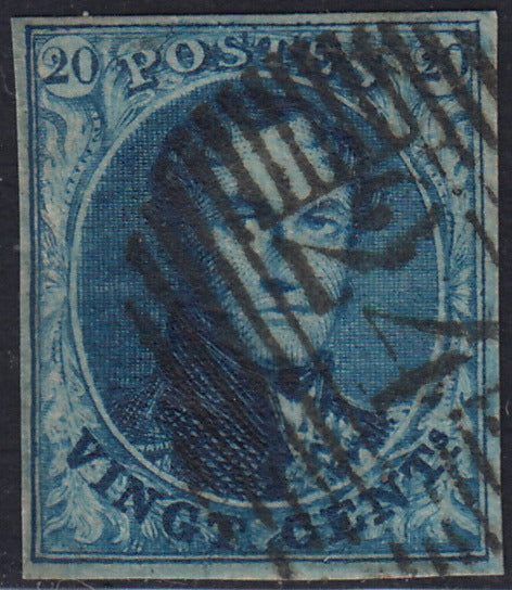 PV60_429 - 1859 - 2nd issue 2nd type 15 soldi blue used with Austrian postmark (32)