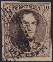 ECG24 - 1849 - Leopoldo I, Wasserzeichen "L.L.", 1. Ausgabe, die zwei verwendeten Werte (Y&T 1, 2)