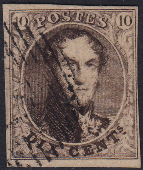 ECG24 - 1849 - Leopoldo I, Wasserzeichen "L.L.", 1. Ausgabe, die zwei verwendeten Werte (Y&T 1, 2)