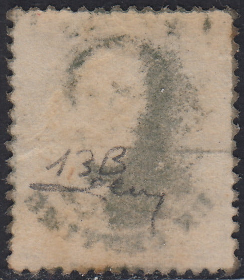ECG235 - 1863 - Leopoldo I dentellatura 14 1/2, 5c. verde usato (Y&T 13B)