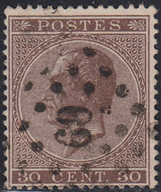 ECG240 - 1865 - Leopoldo I c. 30 bruno usato (19)