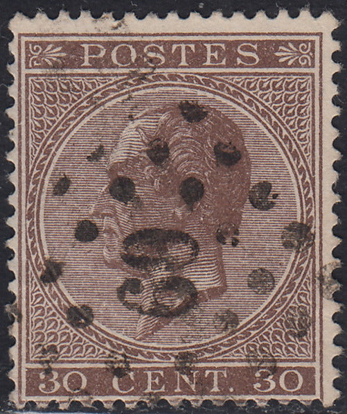 ECG240 - 1865 - Leopoldo I c. 30 bruno usato (19)