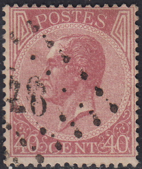 ECG242 - 1865 - Leopoldo I c. 40 rosa carminio usato (20)