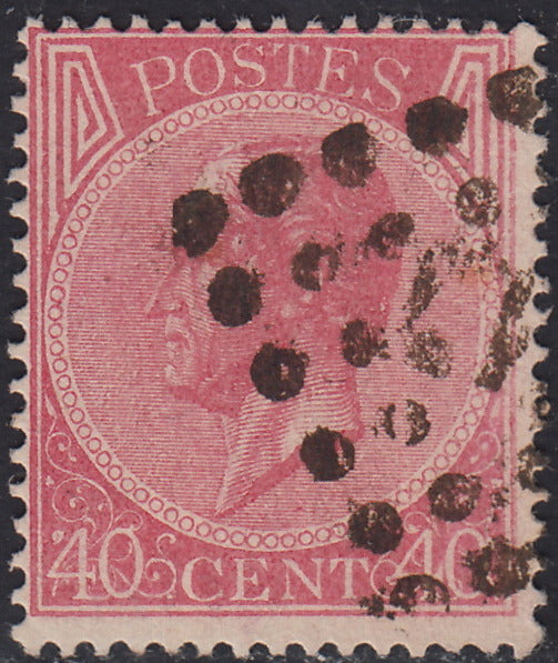 ECG243 - 1865 - Leopoldo I c. 40 rosa carminio usato (20)