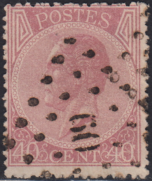 ECG244 - 1865 - Leopoldo I c. 40 rosa carminio usato (20)