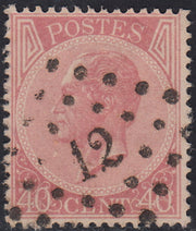 ECG245 - 1865 - Leopoldo I c. 40 rosa carminio usato (20)