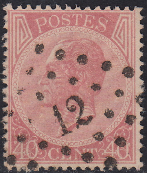 ECG245 - 1865 - Leopoldo I c. 40 rosa carminio usato (20)