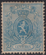 ECG250 - 1866 - Stemma, c. 2 azzurro nuovo con gomma originale (24)
