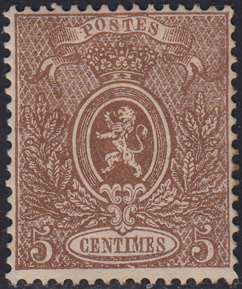 ECG251 - 1866 - Stemma, c. 5 bruno grigio nuovo con gomma originale (25)