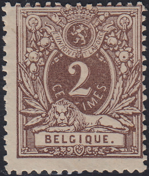 ECG24 - 1849 - Leopoldo I, Wasserzeichen "L.L.", 1. Ausgabe, die zwei verwendeten Werte (Y&T 1, 2)