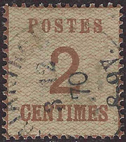 ECG77 - 1870 - Alsazia-Lorena, guerra del 1870/71, 2c. bruno rosso usato (2)