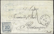 PV60_429 - 1859 - II Ausgabe II Typ 15 Soldi azurblau gebraucht mit österreichischem Stempel (32)