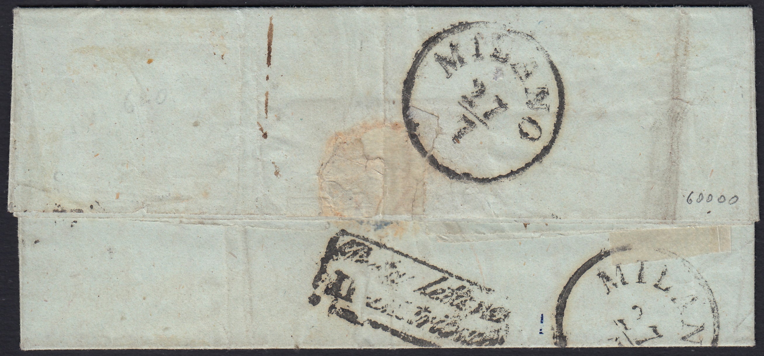 ES2512 - 1851 - I emissione c. 40 rosa lilla isolato su lettera da Torino per Milano 26/7/53 (3d)