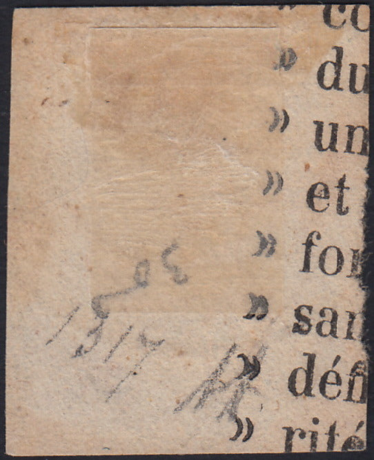 ES2585_10 - 1857 - Segnatasse per giornali, c. 6 rosa usato con annullo rosso di PARMA (1)