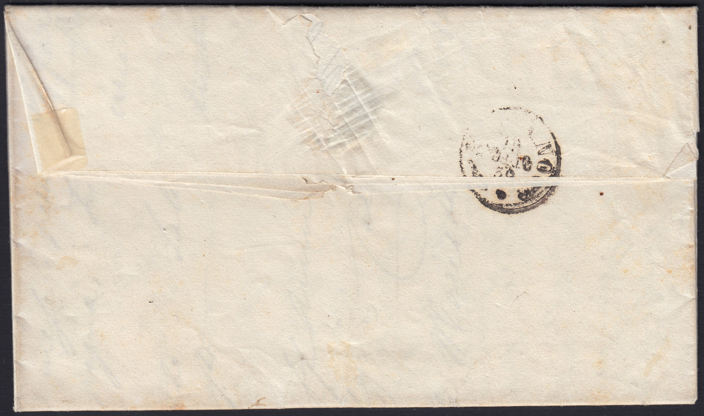 ES2585 - 1859 - STATI PARMENSI e valore in un ottagono a linee curve, c.10 bruno due coppie da Parma per Milano 18/10/59 (14)