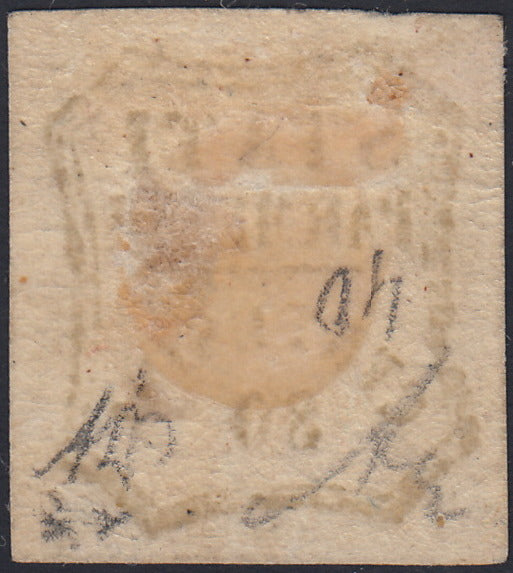 ES2585_18 - 1859 - Stati Parmensi e cifra in un ottagono a linee curve, c. 80 bistro oliva nuovo con gomma (18).