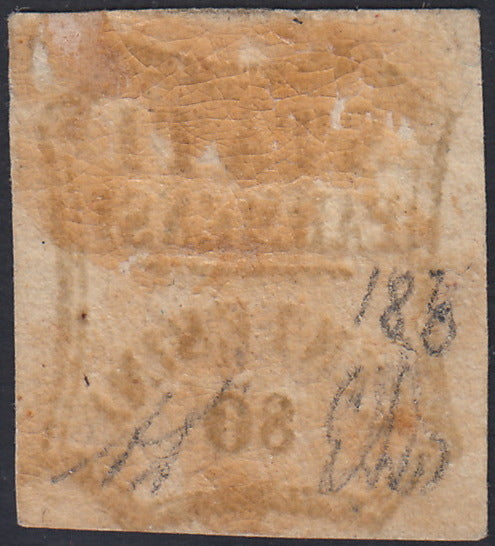 1859 - STATES OF PARME and value in an octagon with curved lines, c. 10 new brown with intact rubber (14).
