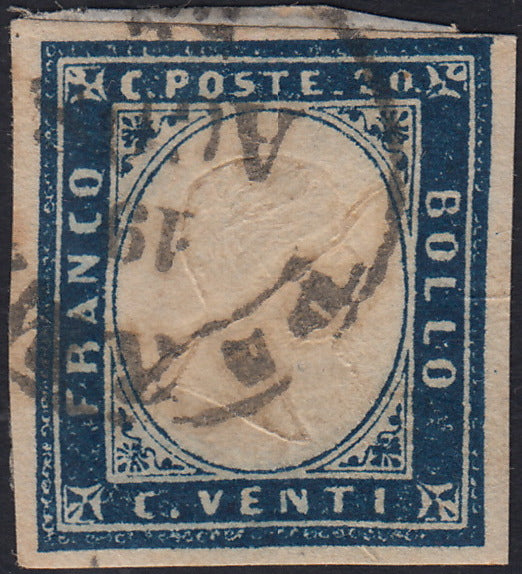 1859 - STATES OF PARME and value in an octagon with curved lines, c. 10 new brown with intact rubber (14).