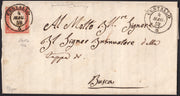 ES25_69 - 1858 - Sardegna IV emissione c.40 vermiglio rosa I tavola su lettera da Centallo per Busca 4/5/58 (16c)