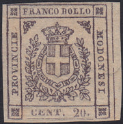 ES2609_11 - 1859 - Scudo di Savoia sormontato da corona Reale, c. 20 lilla nuovo con gomma (16a)
