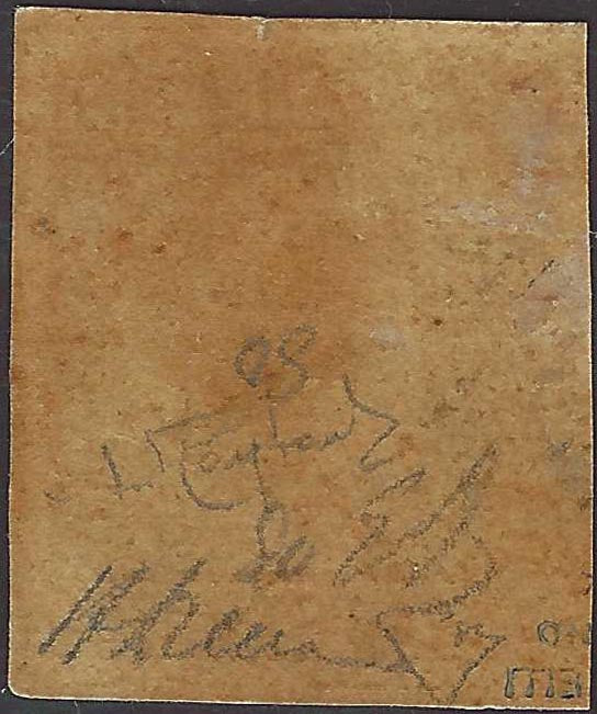 1859 - 10 grain indigo Naples retouch paper n. 21 new with full original rubber. (12b) Retouch 21