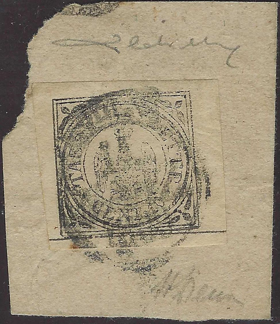 ES2609_2 - 1859 - Modena giornali, Tasse Gazzette Cent 10 nero su bianco usato su frammento (5)