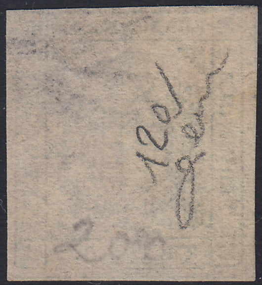 ES2609_7 - 1859 - Scudo di Savoia sormontato da corona Reale, c. 5 verde smeraldo usato (12a)