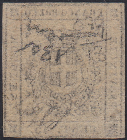 ES2609_8 - 1859 - Scudo di Savoia sormontato da corona Reale, c. 15 bruno scuro nuovo senza gomma (13a)