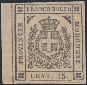 ES2609_9 - 1859 - Scudo di Savoia sormontato da corona Reale, c. 15 grigio nuovo con gomma (14)