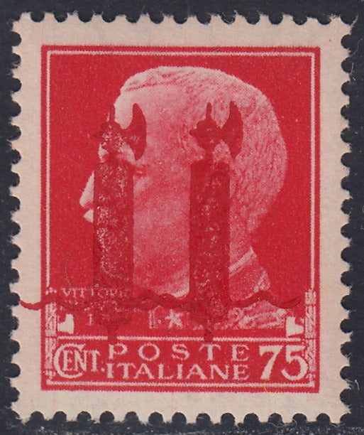 RSI433 - Imperial c. 75 carmine with double "l" type overprint in red instead of new black with intact gum (494Bb)