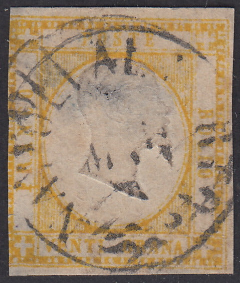 1861 - 1 black grain, copy with triple effigy, new with original rubber (19 AD). Cardillo certificate.