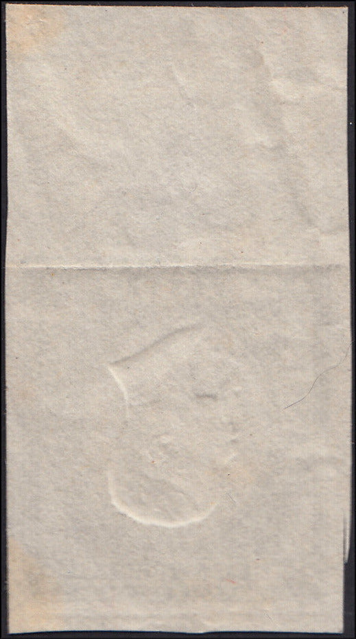 PP1081 - 1863 - Ristampa litografica del francobollo da 1/2 tornese in colore nero con effigie postuma capovolta, nuova non gommata (17A, ristampa).